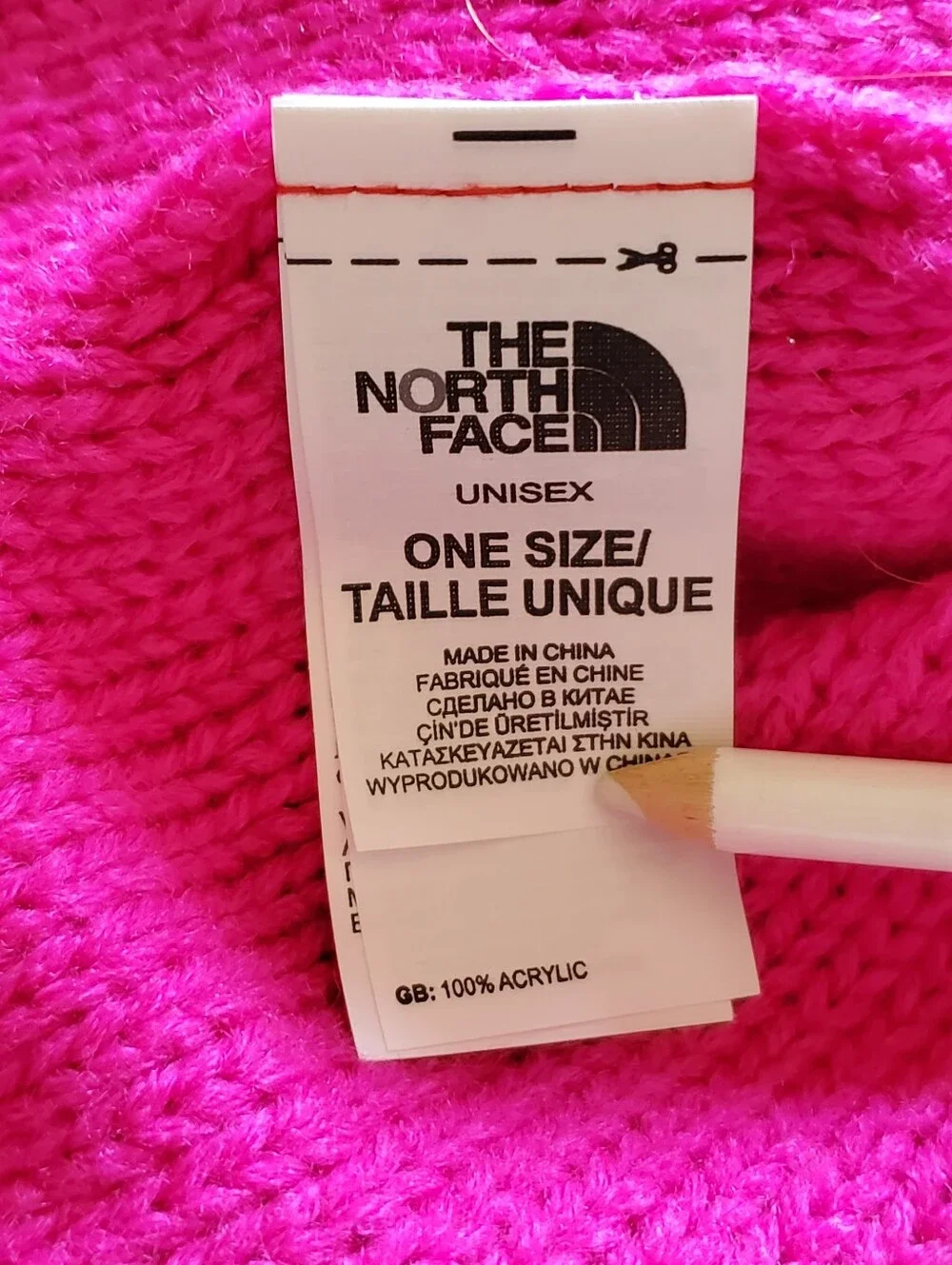 The North Face Open-Knit Cuffed Beanie Hat Hot Pink